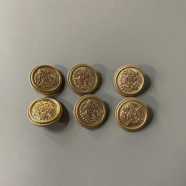FECAIJMI Buttons, Metal Buttons, Vintage Buttons, Round Shaped Metal Button Set