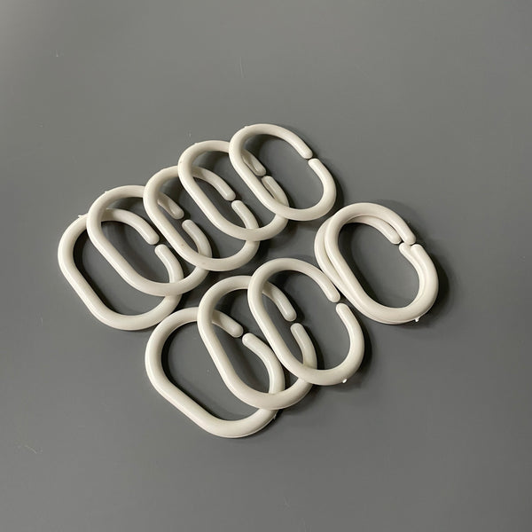 Eikshy Shower curtain hooks, Plastic Shower Curtain Rings, C Shaped Shower Hooks for Shower Curtain Bathroom