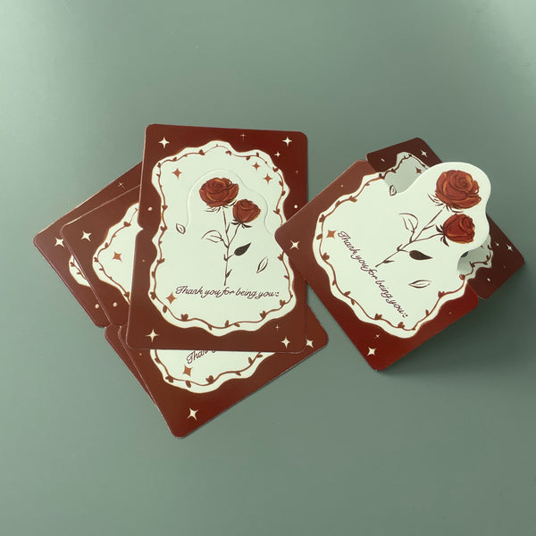 RPJIEKINXU Printed holiday cards, Thank You Cards, Blank Note Cards, Red White Rose Greeting Cards