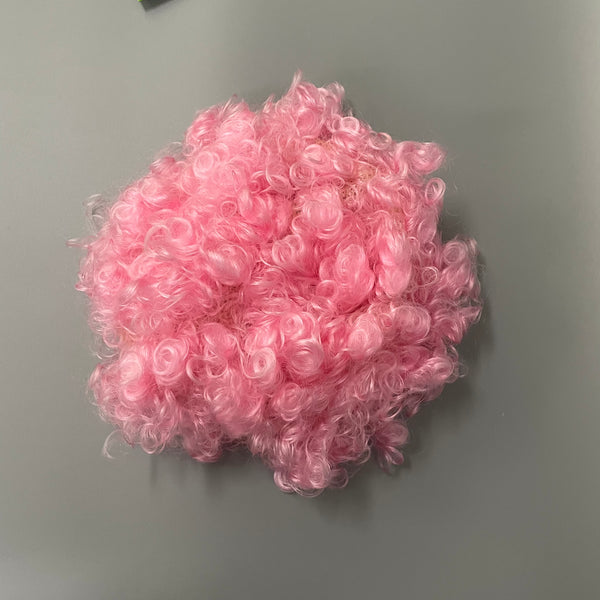 Glimeer Clown wigs, Fluffy Pink Clown Hair Wig, Vintage Retro Puff Wig Cap Cosplay