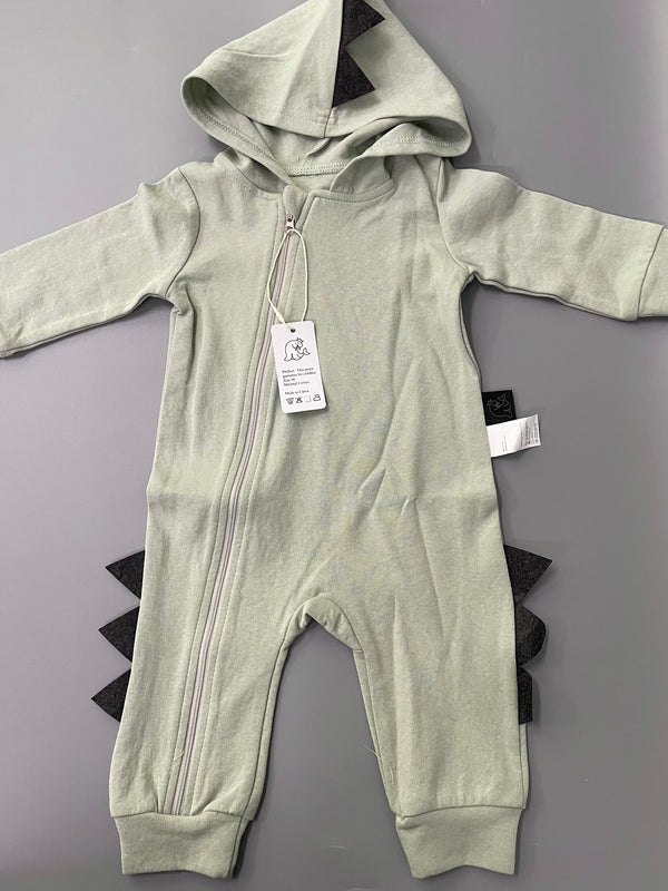 One-piece garments for children, Cute Dinosaur One Piece Garment, Zipper Closure