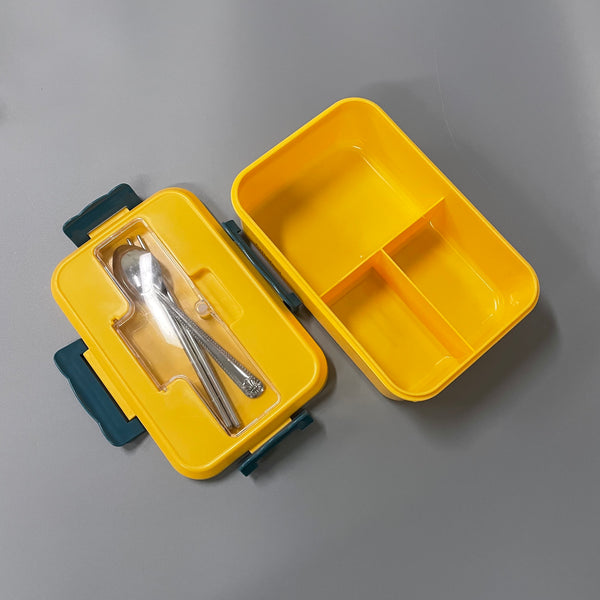 foliafeel Lunch boxes, Three Compartments Bento Box with Spoon and Chopsticks