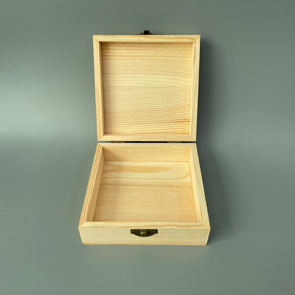 CXIFUYA Boxes of wood, Wooden Square Vintage Storage Box Jewelry Box Trinket Container with Hinged Lid