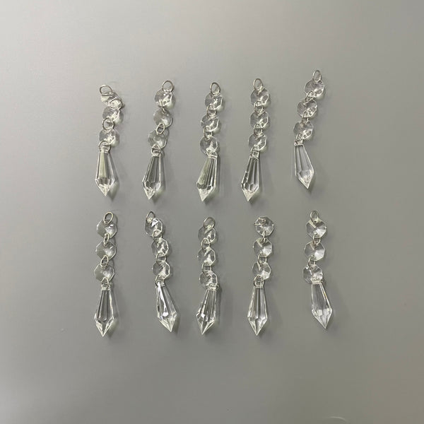 FioraEsscentia Ornaments of crystal, Transparent Octagonal Beads and Pointed Pendant Chandelier Decoration
